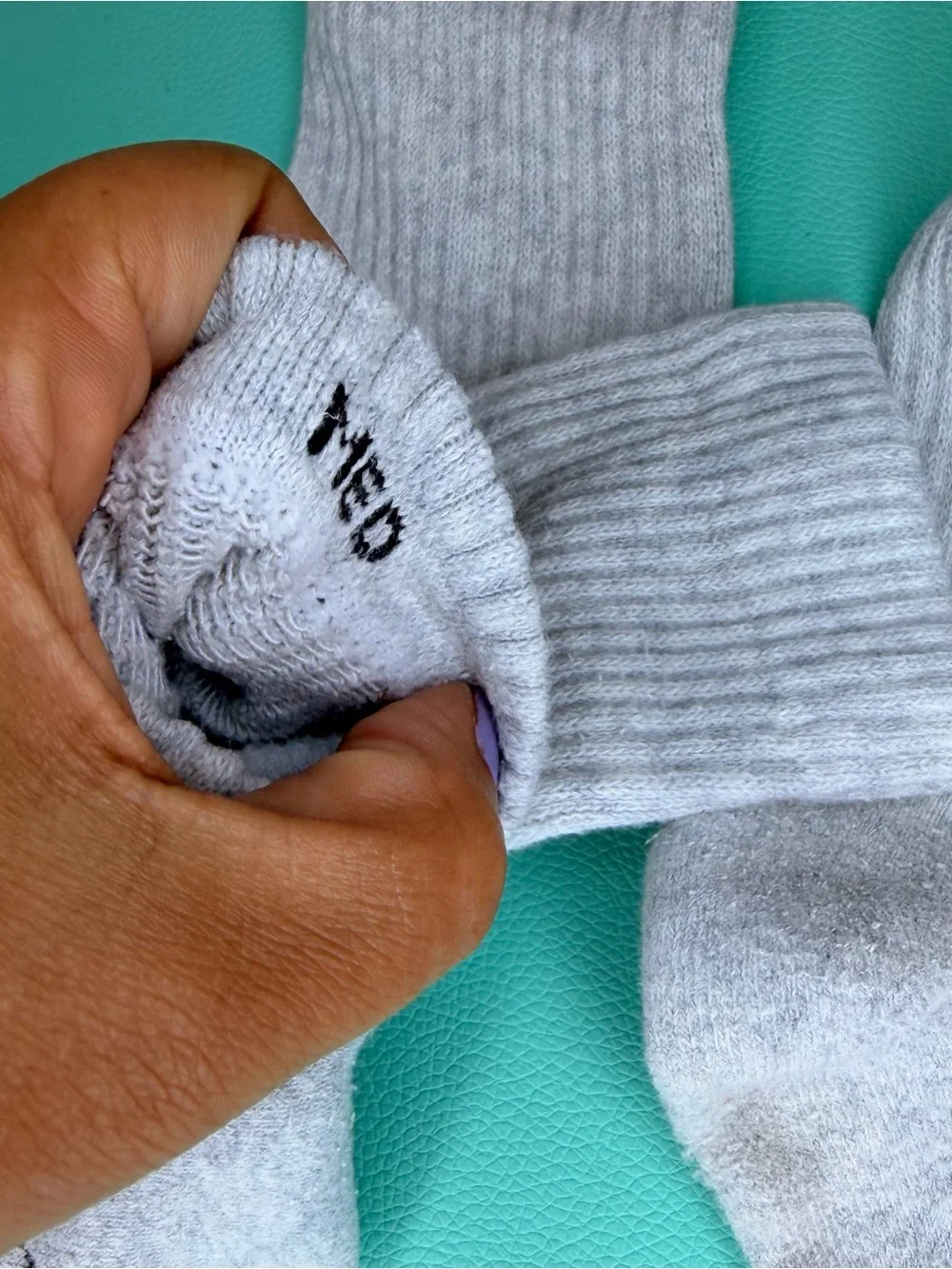 Bombas Men's Athletic Crew Socks 3pairs - Light Gray & Charcoal/Blue Size Medium